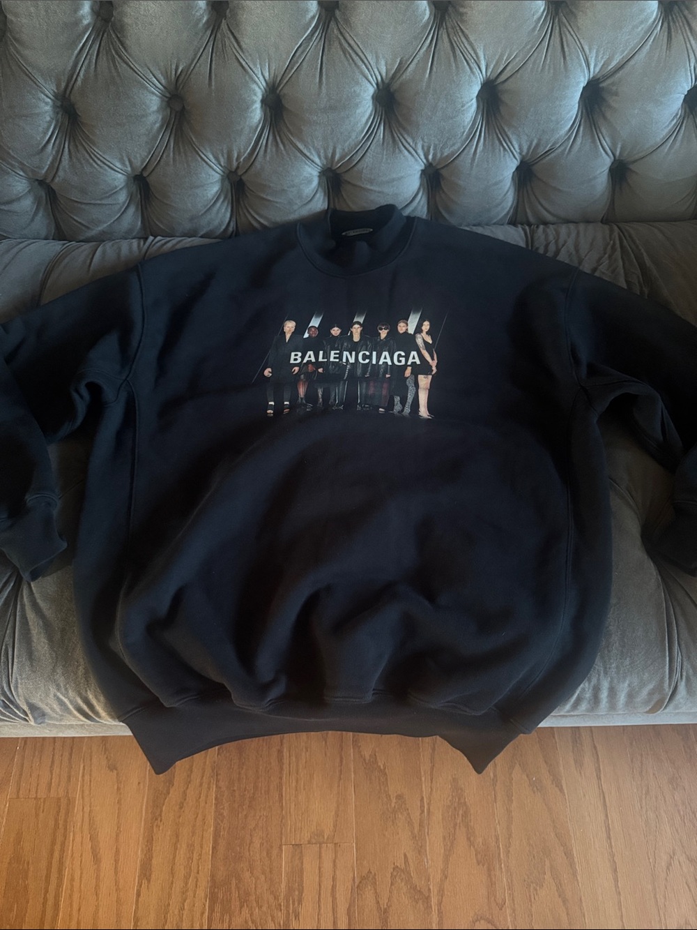 Balenciaga Black Icons Models Logo Crewneck Sweatshirt Unisex